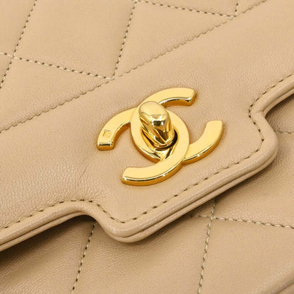 Chanel 1989-1991 Beige Lambskin Shoulder Bag
