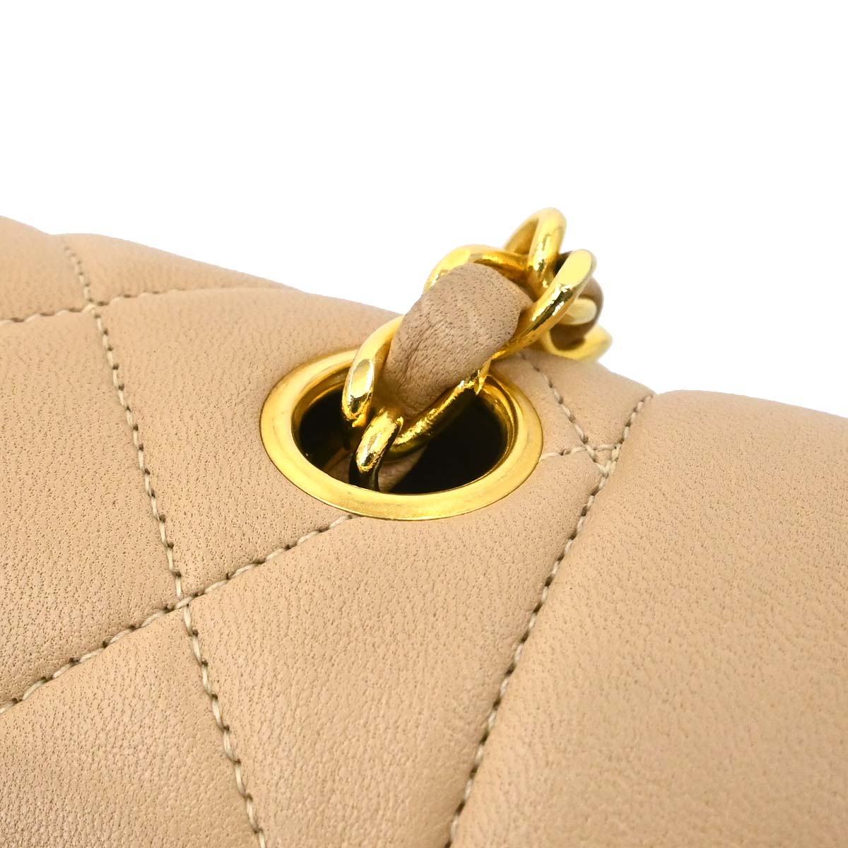 Chanel 1989-1991 Beige Lambskin Shoulder Bag