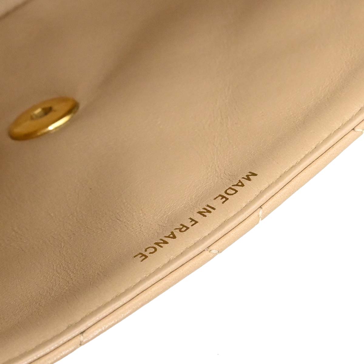 Chanel 1989-1991 Beige Lambskin Shoulder Bag