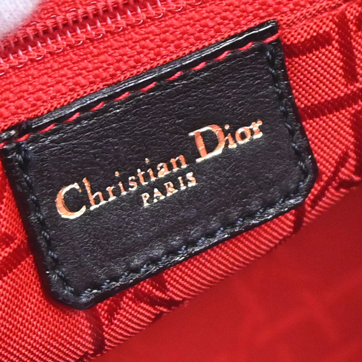 Christian Dior Black Lambskin Medium Lady Dior Cannage 2way Shoulder Handbag