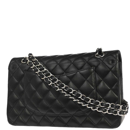 Chanel 2013-2014 Black Lambskin Medium Classic Double Flap Shoulder Bag
