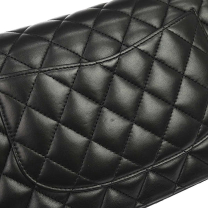 Chanel 2013-2014 Black Lambskin Medium Classic Double Flap Shoulder Bag