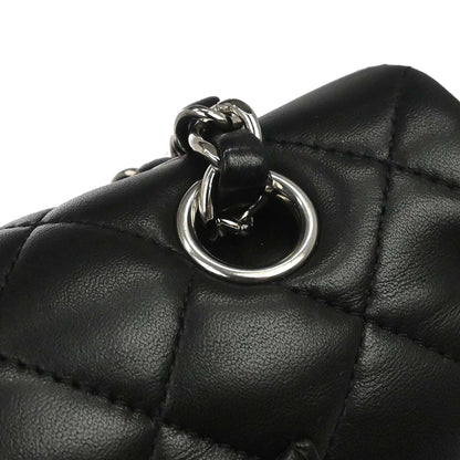 Chanel 2013-2014 Black Lambskin Medium Classic Double Flap Shoulder Bag