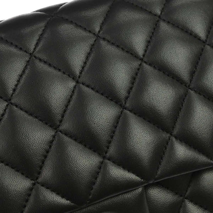 Chanel 2013-2014 Black Lambskin Medium Classic Double Flap Shoulder Bag