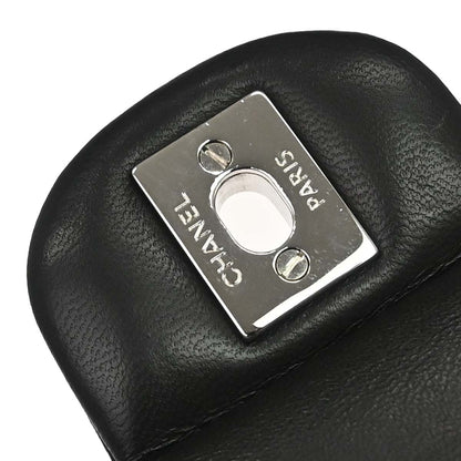 Chanel 2013-2014 Black Lambskin Medium Classic Double Flap Shoulder Bag