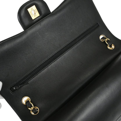 Chanel 2018 Black Lambskin Jumbo Classic Double Flap Shoulder Bag