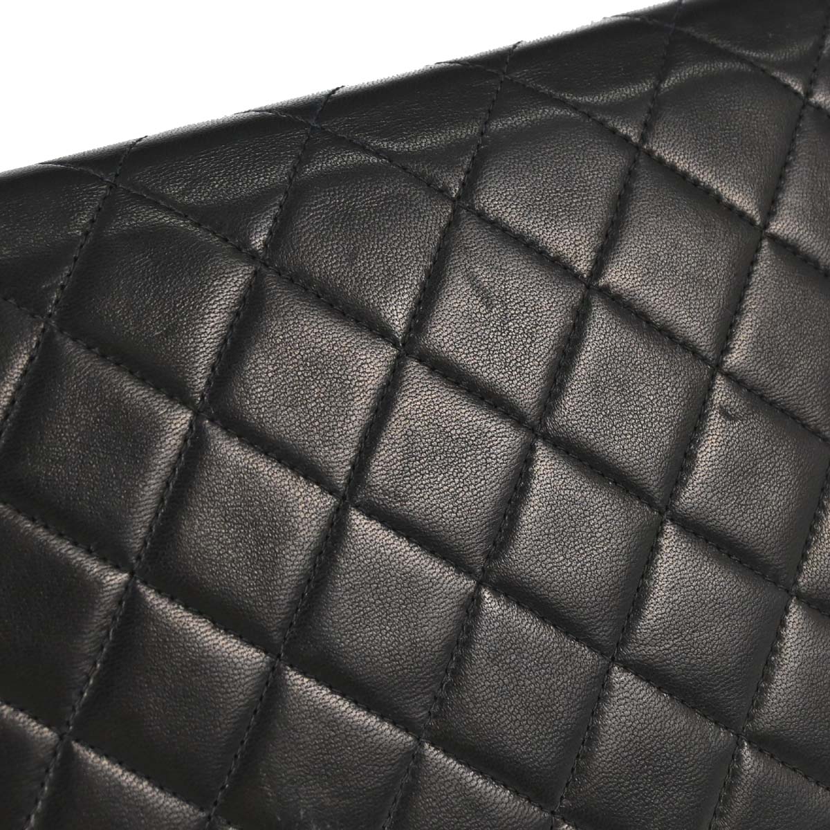 Chanel 1997-1999 Black Lambskin Pushlock Small Full Flap Shoulder Bag