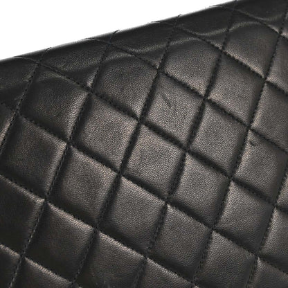 Chanel 1997-1999 Black Lambskin Pushlock Small Full Flap Shoulder Bag