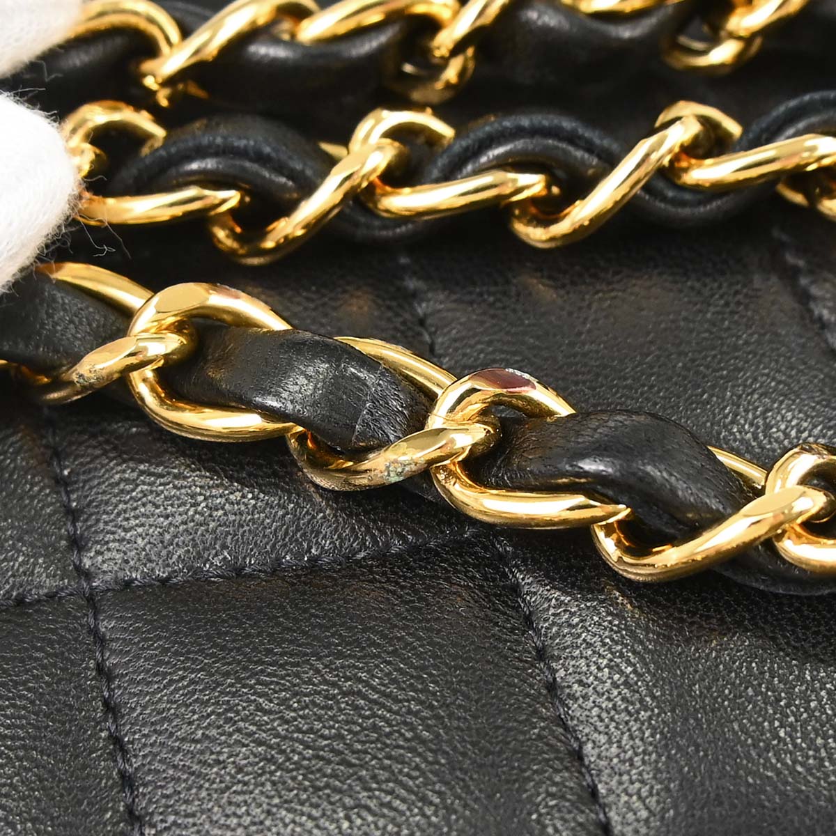 Chanel 1997-1999 Black Lambskin Pushlock Small Full Flap Shoulder Bag