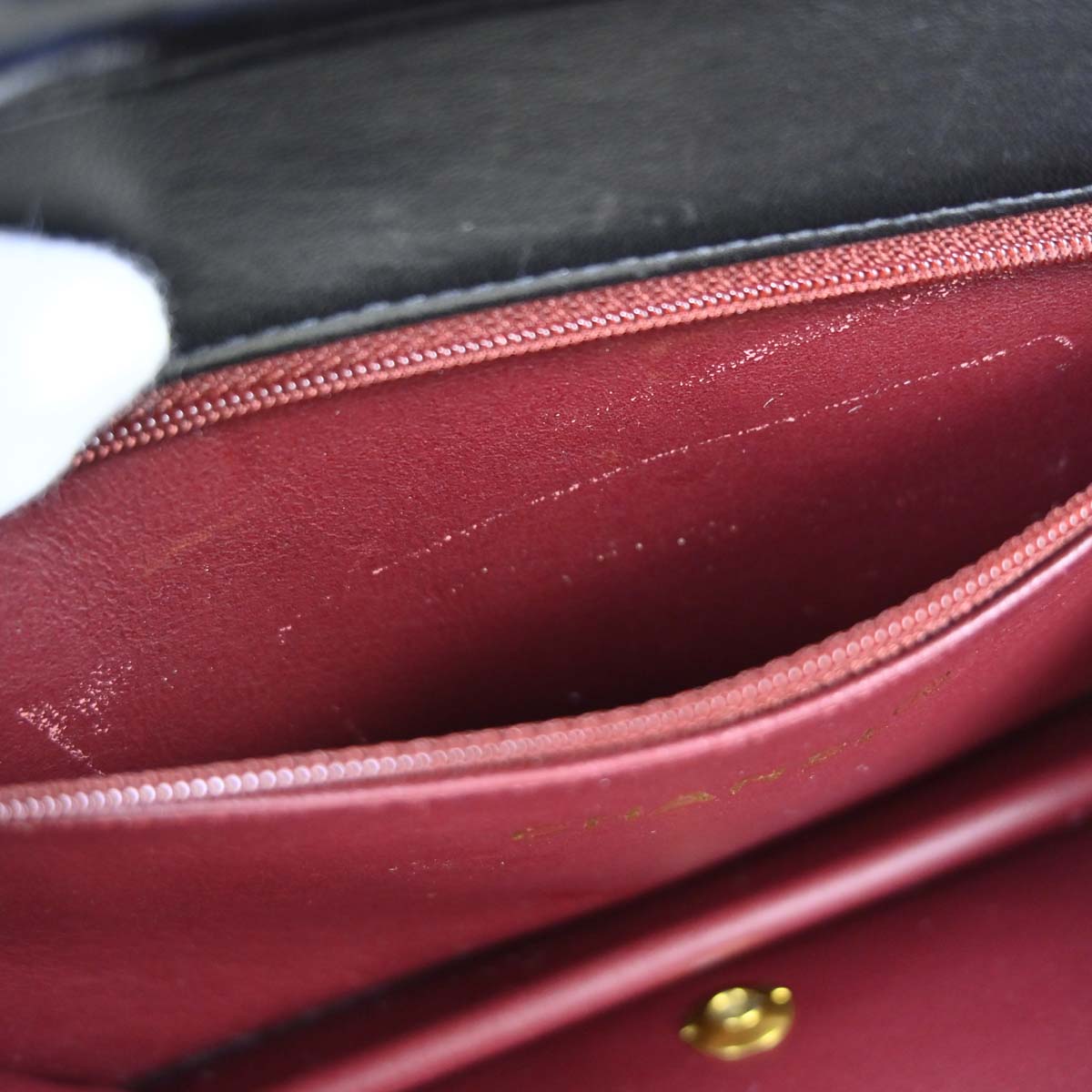 Chanel 1997-1999 Black Lambskin Pushlock Small Full Flap Shoulder Bag