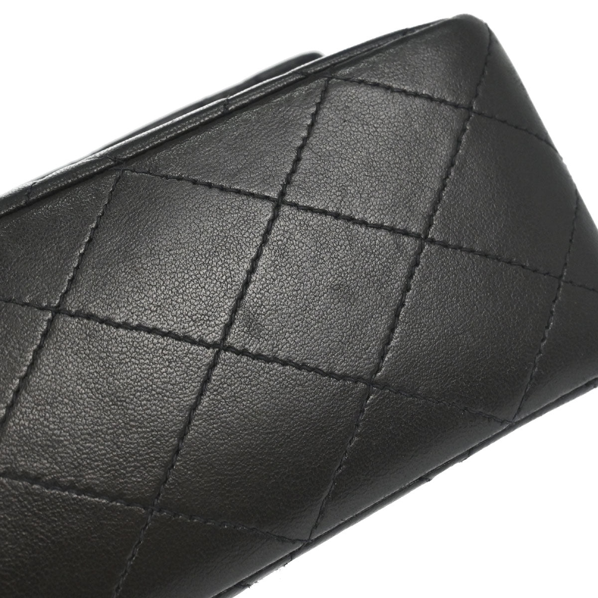 Chanel 1991-1994 Black Lambskin Medium Classic Double Flap Shoulder Bag