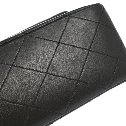 Chanel 1991-1994 Black Lambskin Medium Classic Double Flap Shoulder Bag
