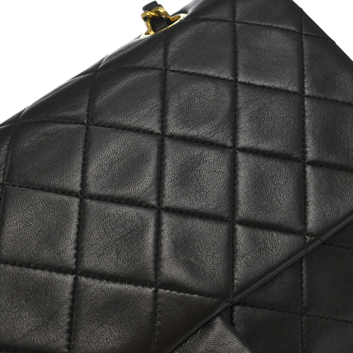 Chanel 1991-1994 Black Lambskin Medium Classic Double Flap Shoulder Bag