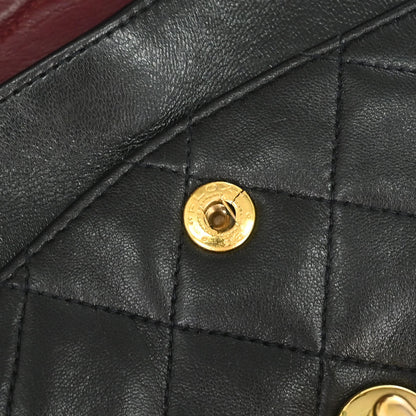 Chanel 1991-1994 Black Lambskin Medium Classic Double Flap Shoulder Bag