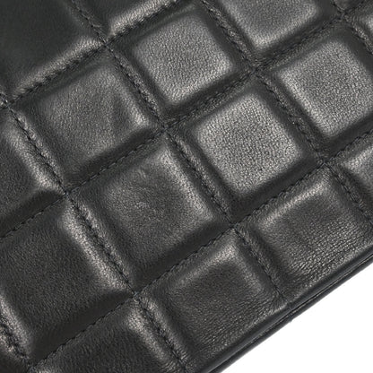 Chanel 2000-2002 Black Lambskin Choco Bar East West Shoulder Bag