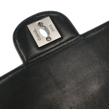 Chanel 2000-2002 Black Lambskin Choco Bar East West Shoulder Bag