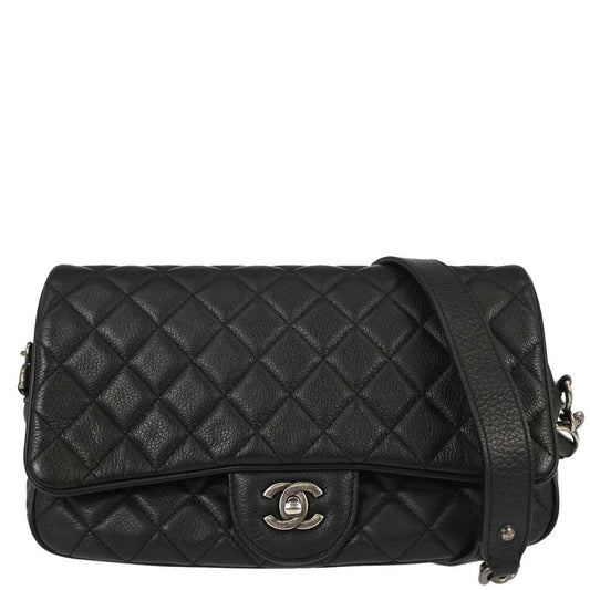 Chanel 2016-2017 Black Calfskin Casual Rock Shoulder Bag