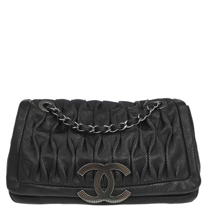 Chanel Black Perforated Lambskin Shoulder Bag