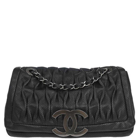 Chanel Black Perforated Lambskin Shoulder Bag
