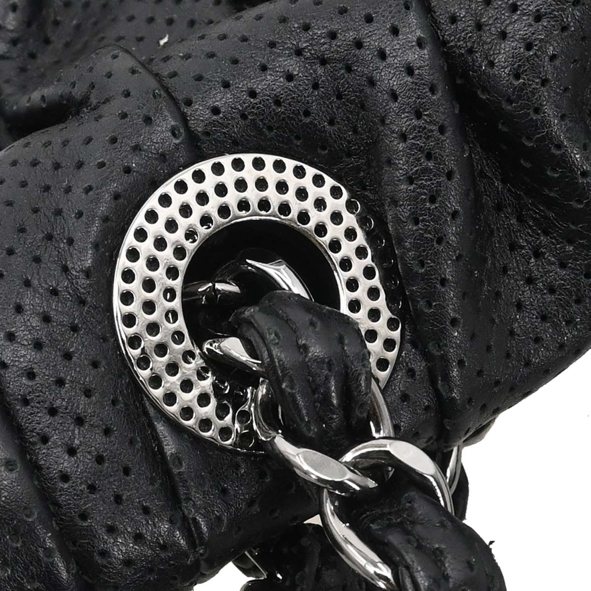 Chanel Black Perforated Lambskin Shoulder Bag