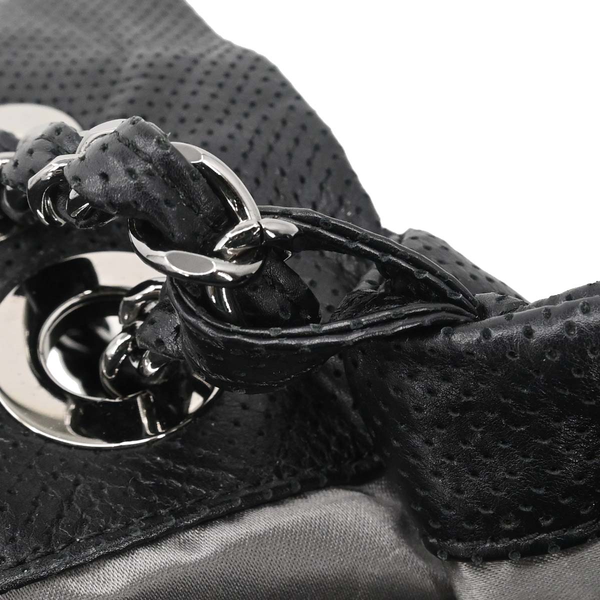 Chanel Black Perforated Lambskin Shoulder Bag
