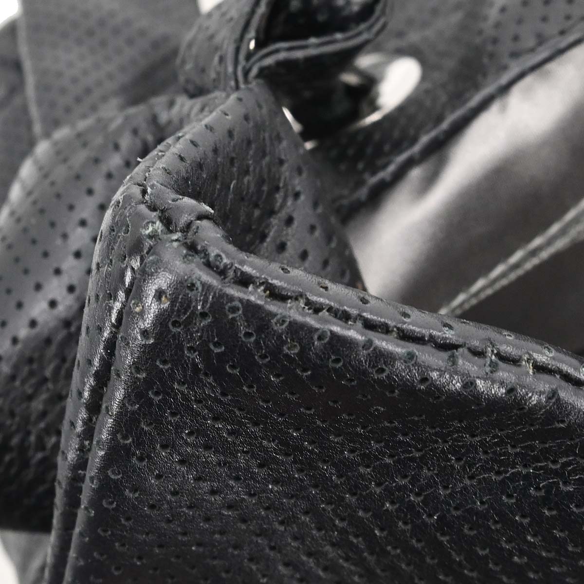 Chanel Black Perforated Lambskin Shoulder Bag