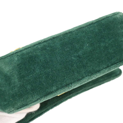 Chanel Green Velvet Straight Flap Shoulder Bag