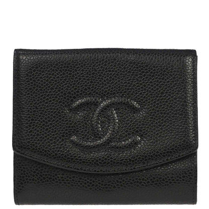 Chanel 2000-2002 Black Caviar Skin Bifold Wallet