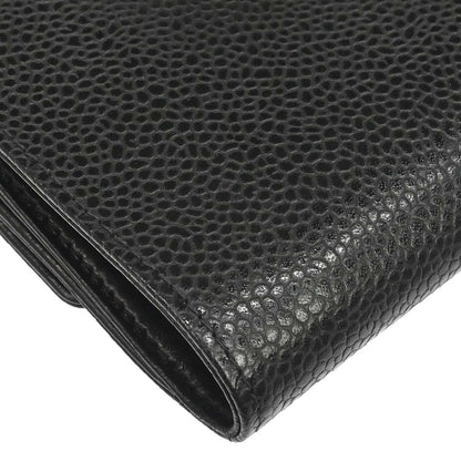 Chanel 2000-2002 Black Caviar Skin Bifold Wallet