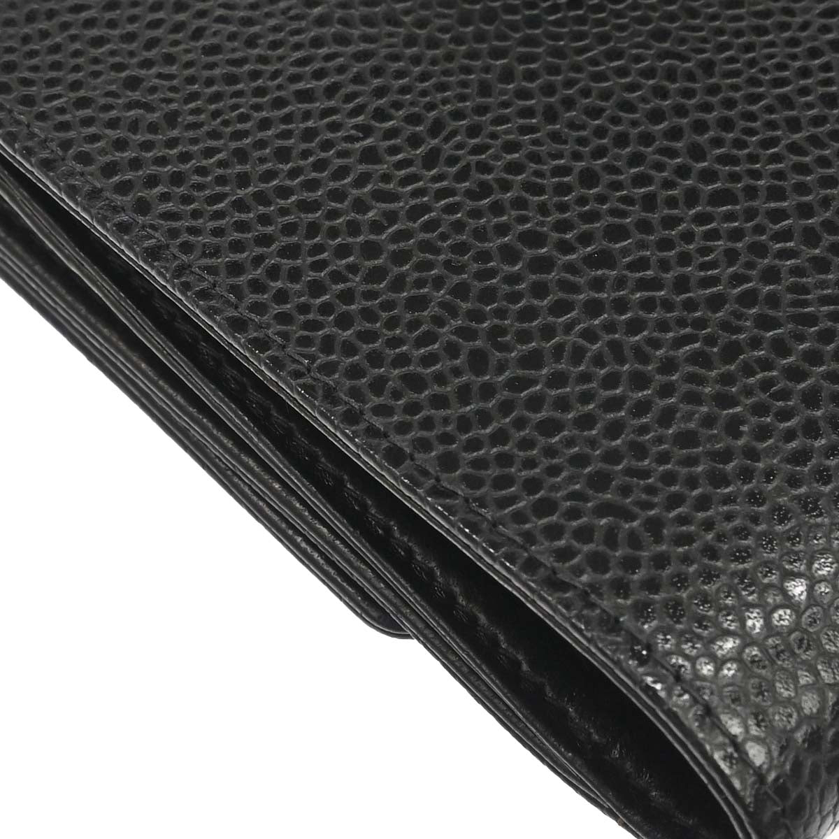 Chanel 2000-2002 Black Caviar Skin Bifold Wallet