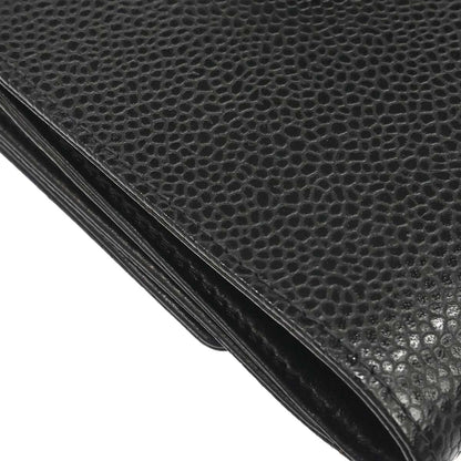 Chanel 2000-2002 Black Caviar Skin Bifold Wallet