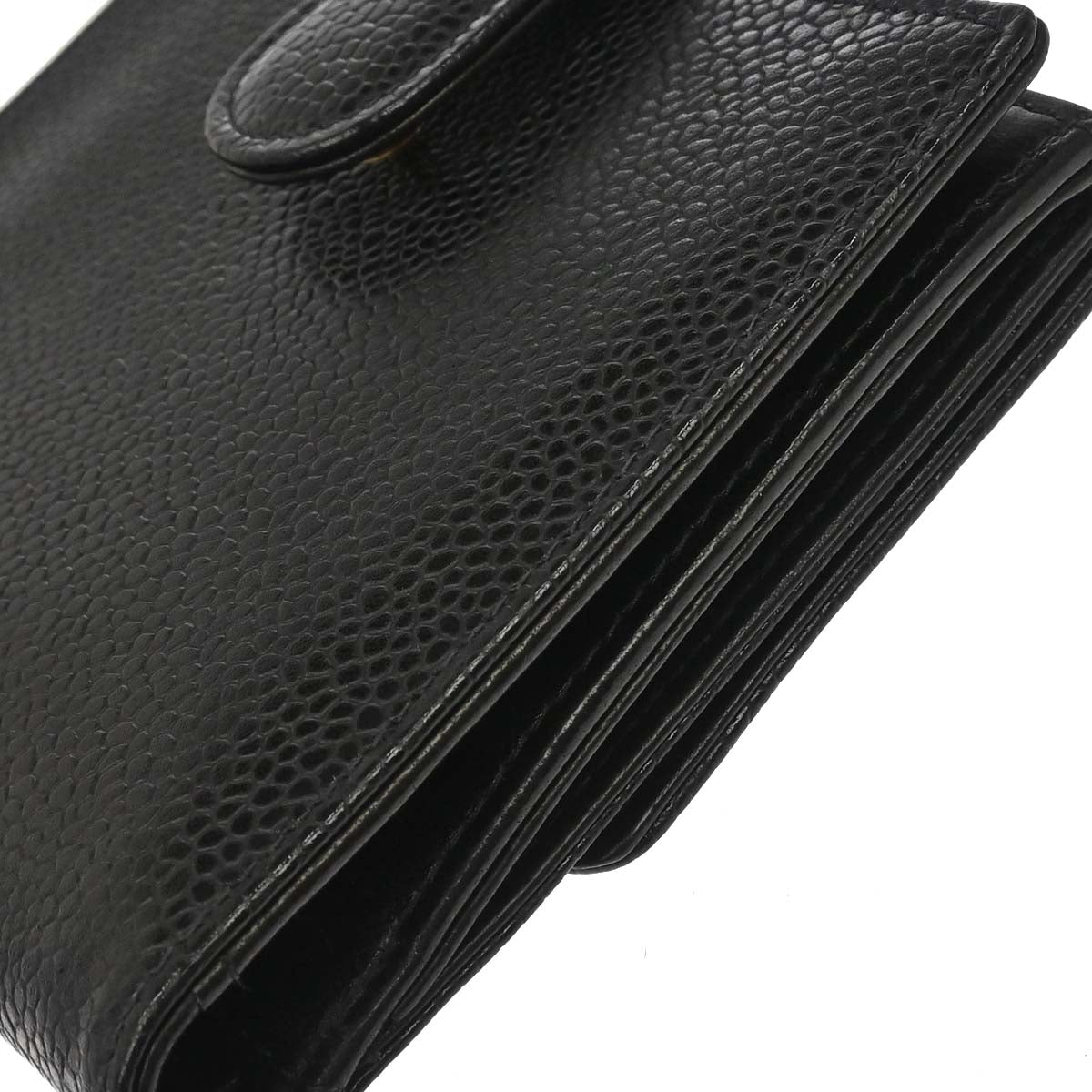 Chanel 2000-2002 Black Caviar Skin Bifold Wallet