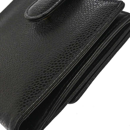 Chanel 2000-2002 Black Caviar Skin Bifold Wallet