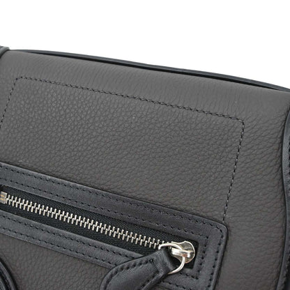 Celine Brown Leather Nano Luggage 2way Shoulder Tote Handbag