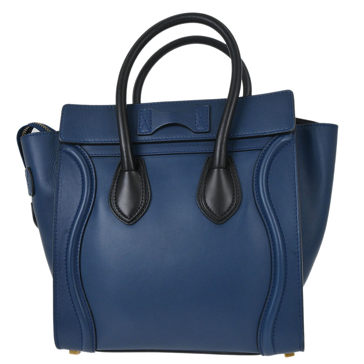 Celine Blue Leather Micro Luggage Tote Bag