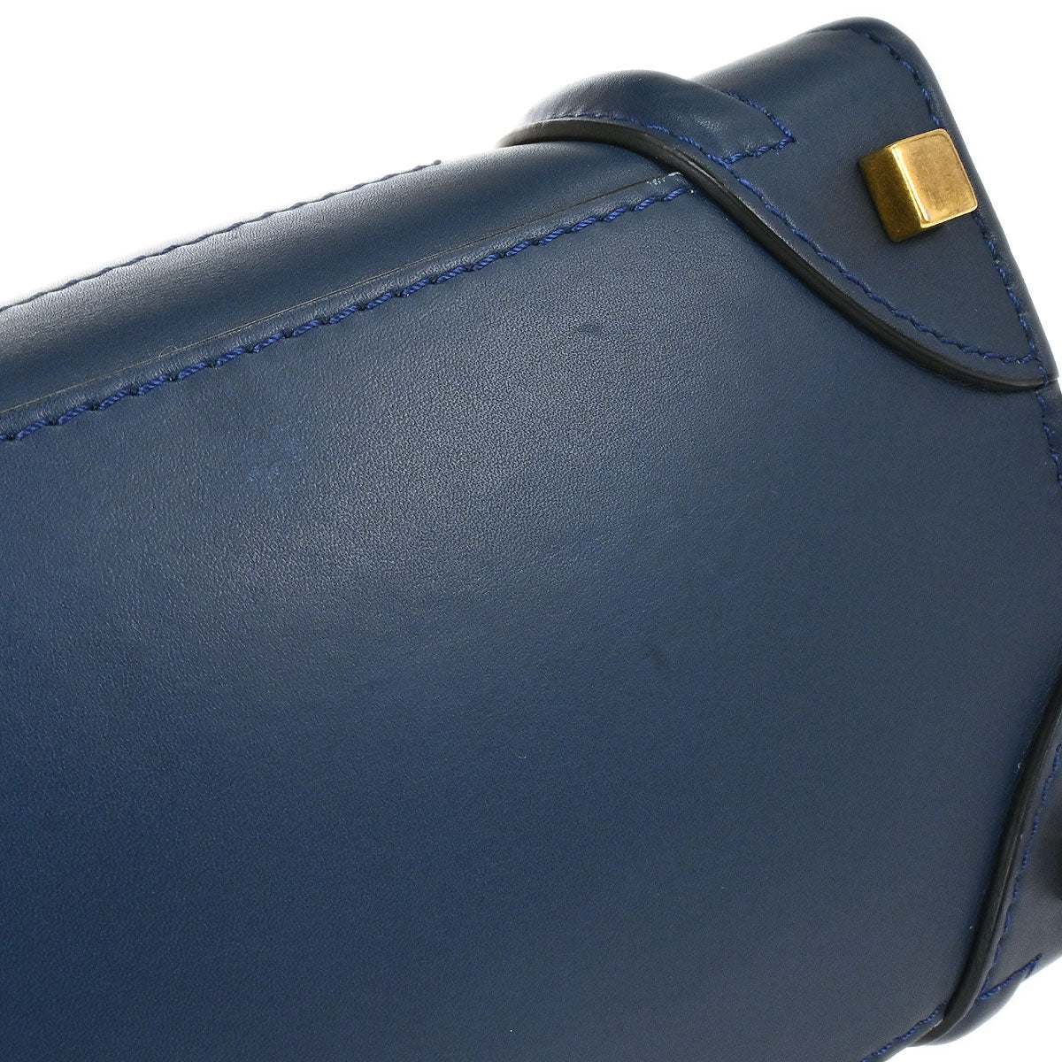 Celine Blue Leather Micro Luggage Tote Bag