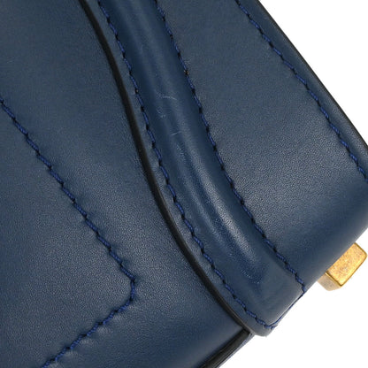 Celine Blue Leather Micro Luggage Tote Bag