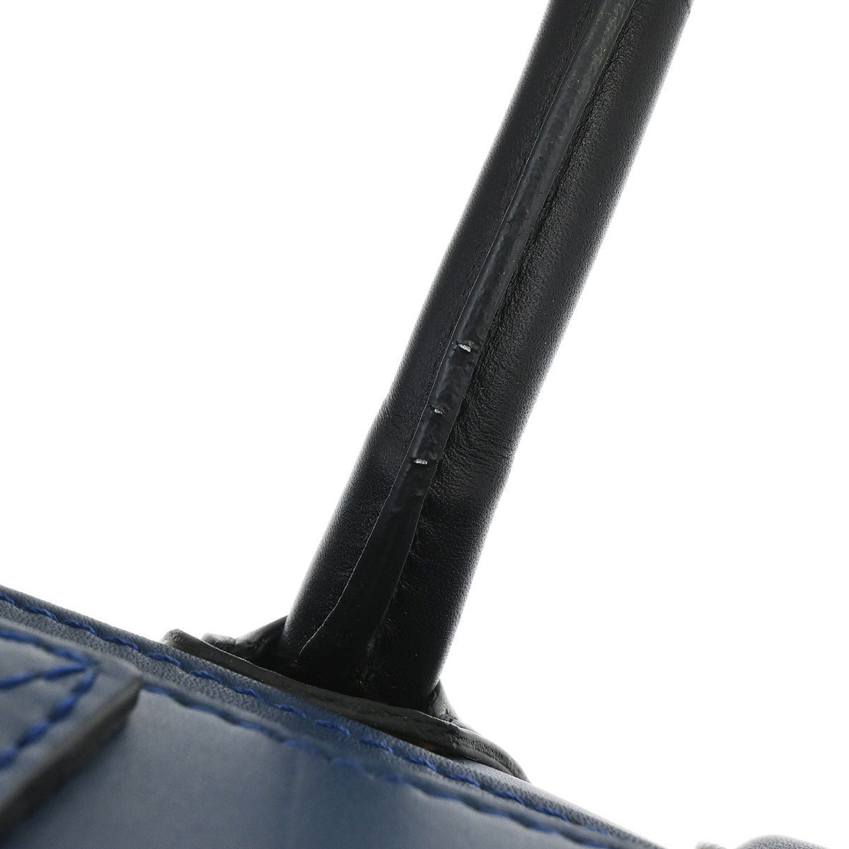 Celine Blue Leather Micro Luggage Tote Bag