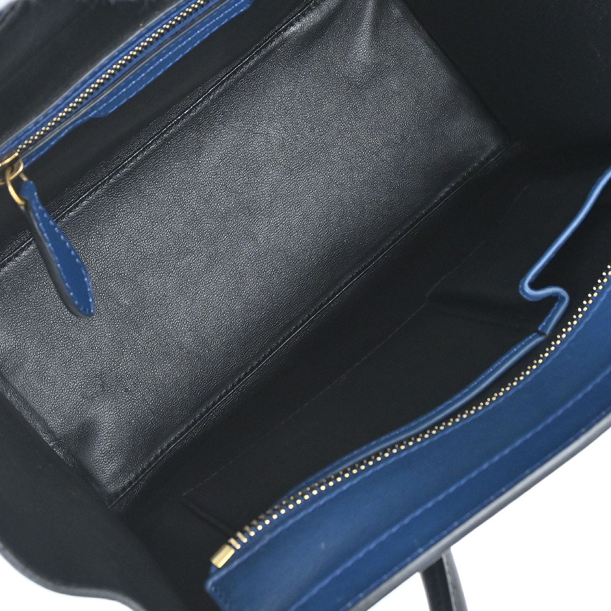 Celine Blue Leather Micro Luggage Tote Bag