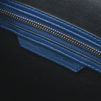 Celine Blue Leather Micro Luggage Tote Bag