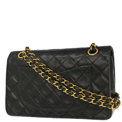 Chanel 1994-1996 Black Lambskin Small Classic Double Flap Shoulder Bag