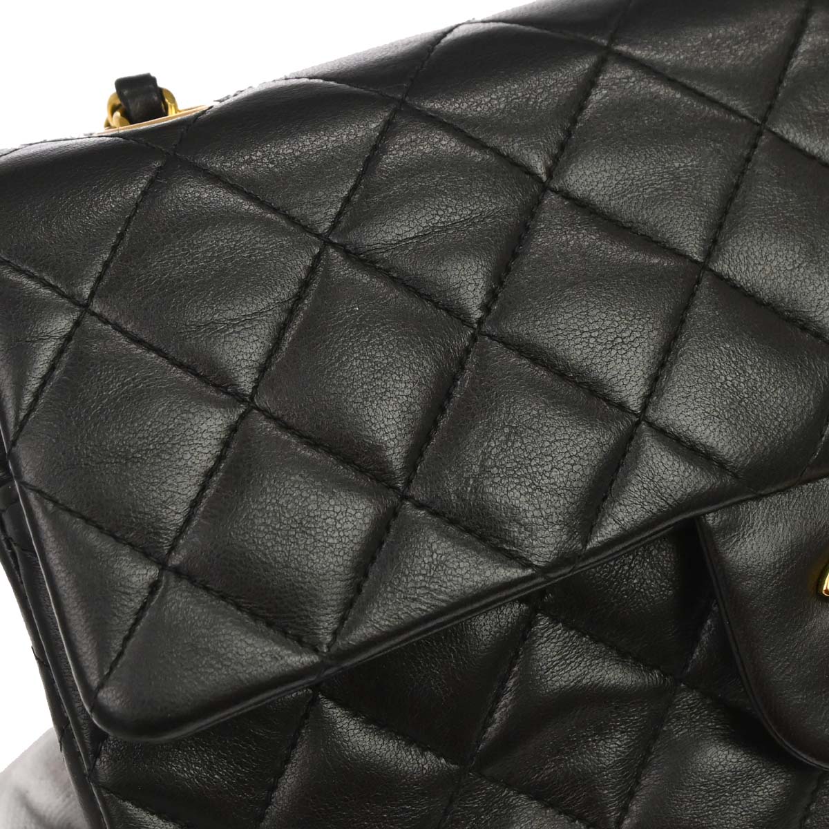 Chanel 1994-1996 Black Lambskin Small Classic Double Flap Shoulder Bag