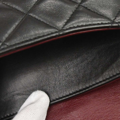 Chanel 1994-1996 Black Lambskin Small Classic Double Flap Shoulder Bag