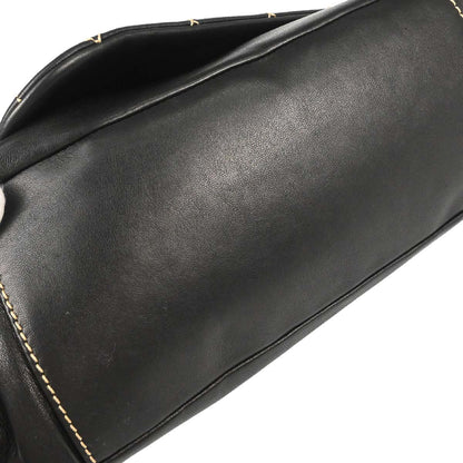 Chanel Black Lambskin Wild Stitch Accordion Flap Bag Shoulder Bag