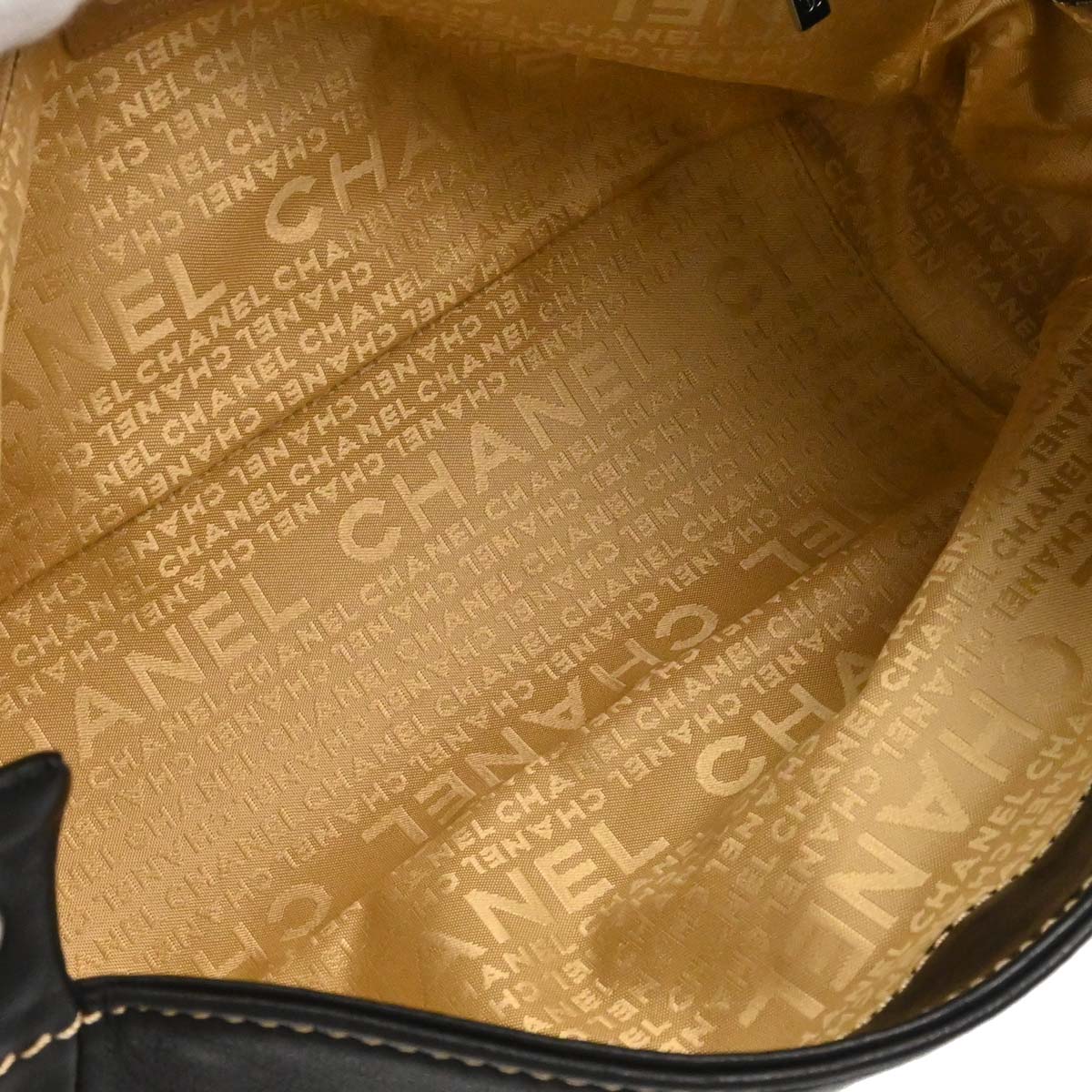 Chanel Black Lambskin Wild Stitch Accordion Flap Bag Shoulder Bag