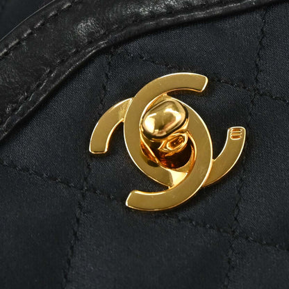 Chanel Black Satin Shoulder Bag