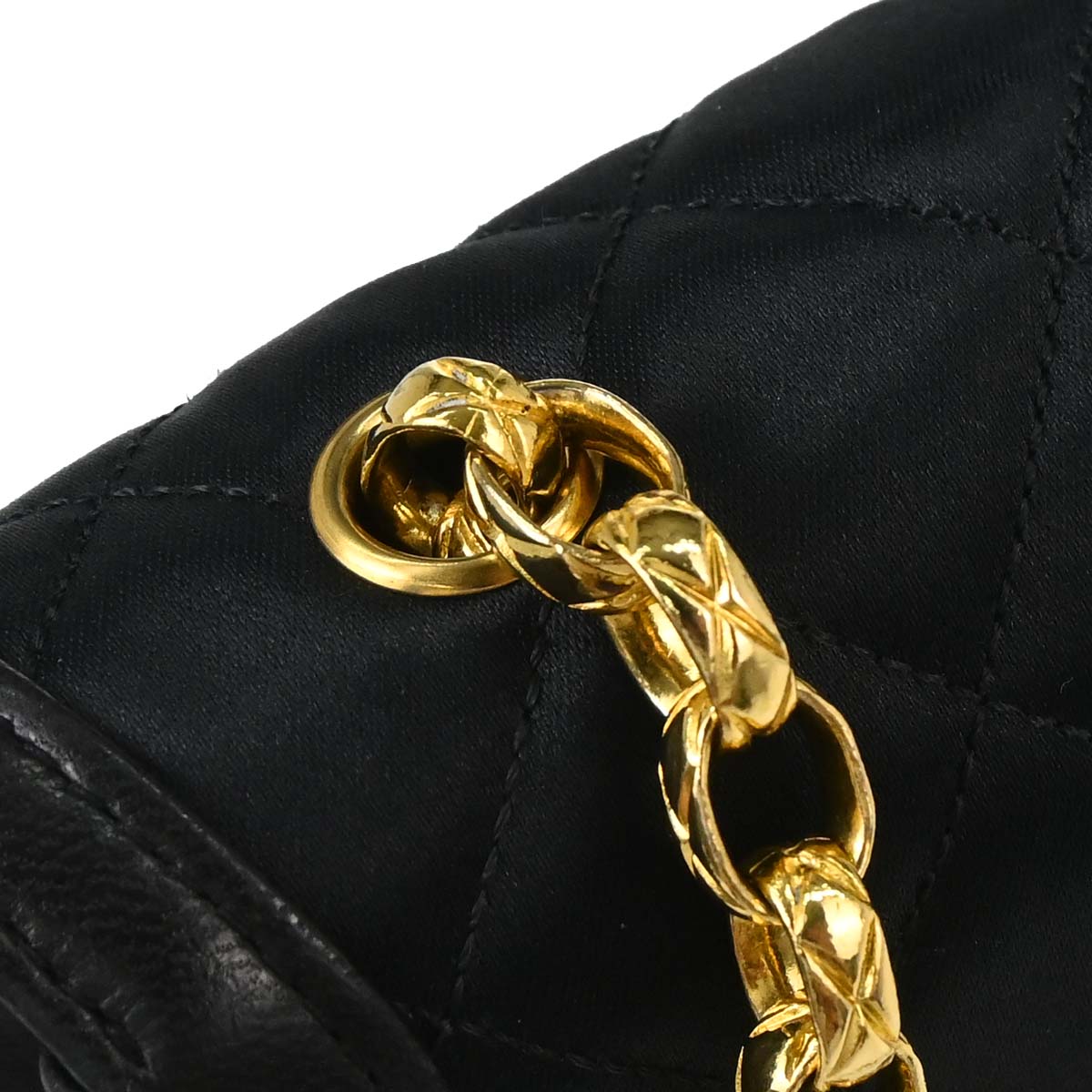 Chanel Black Satin Shoulder Bag