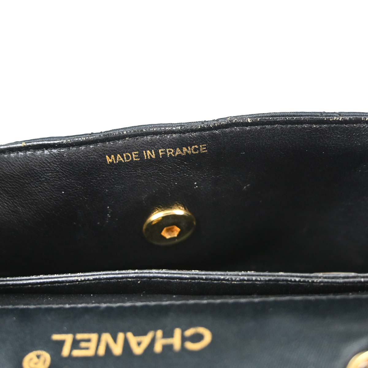 Chanel Black Satin Shoulder Bag