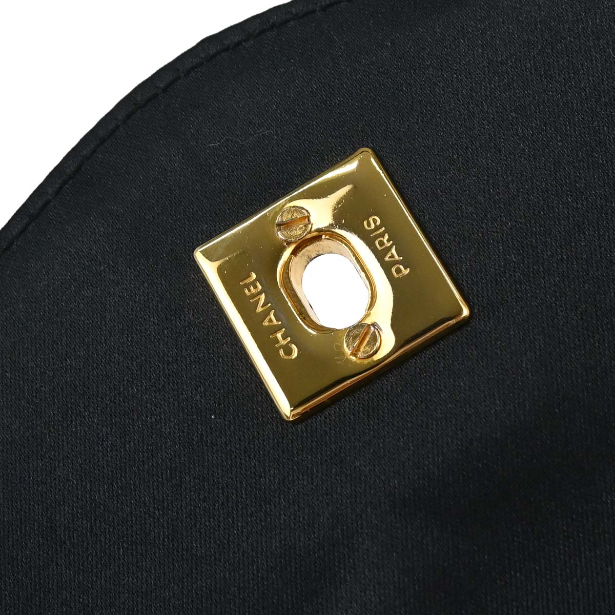 Chanel Black Satin Shoulder Bag