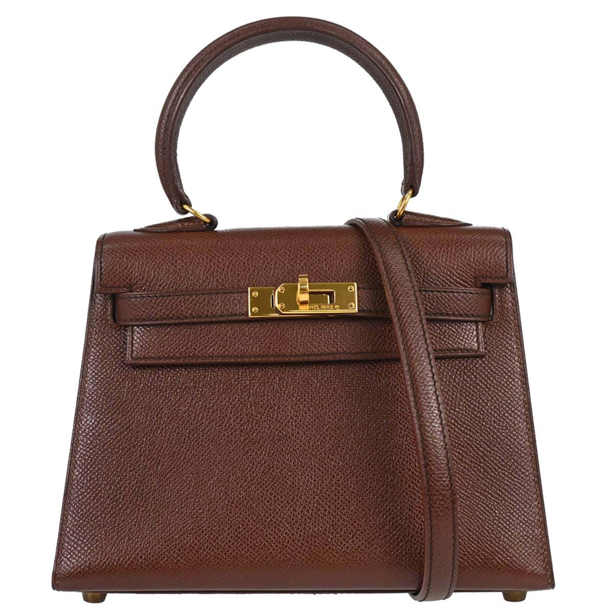 Hermes Havane Courchevel Mini Kelly 20 Sellier 2way Shoulder Handbag